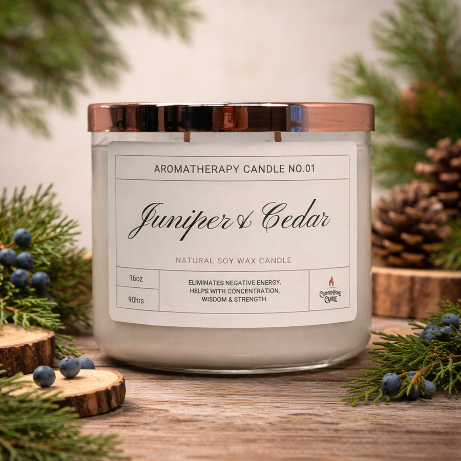 Juniper & Cedar 2-Wick Soy Aromatherapy Candle