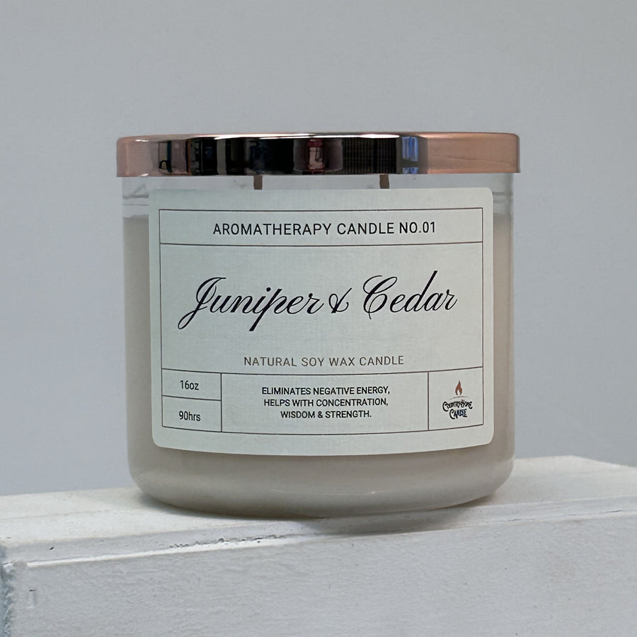 Juniper & Cedar 2-Wick Soy Aromatherapy Candle