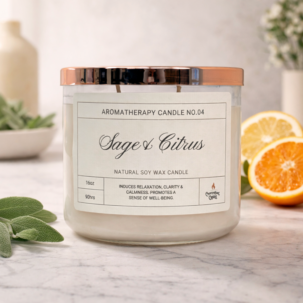 Sage & Citrus 2-Wick Soy Aromatherapy Candle