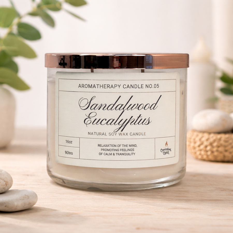 Sandalwood Eucalyptus 2-Wick Soy Aromatherapy Candle