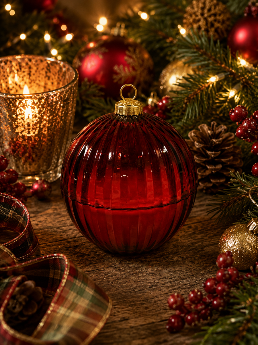 Christmas Morning – 12 oz 3-Wick Soy Wax Ornament Candle