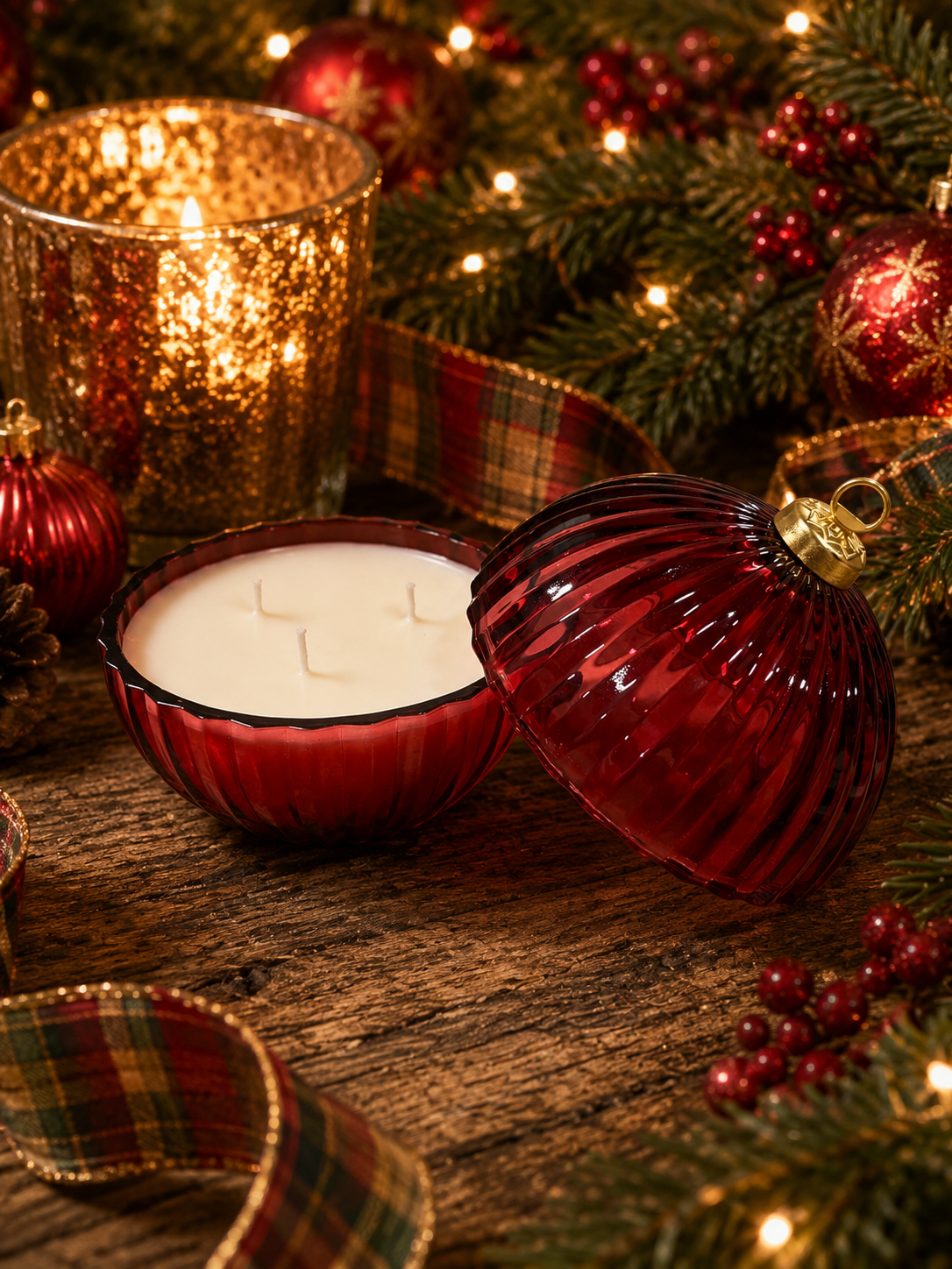 Christmas Morning – 12 oz 3-Wick Soy Wax Ornament Candle