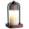 Pendant lantern candle warmer - black and wood