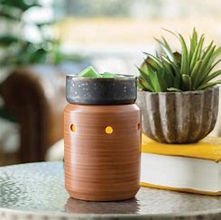 Illumination fragrance warmer - pewter walnut