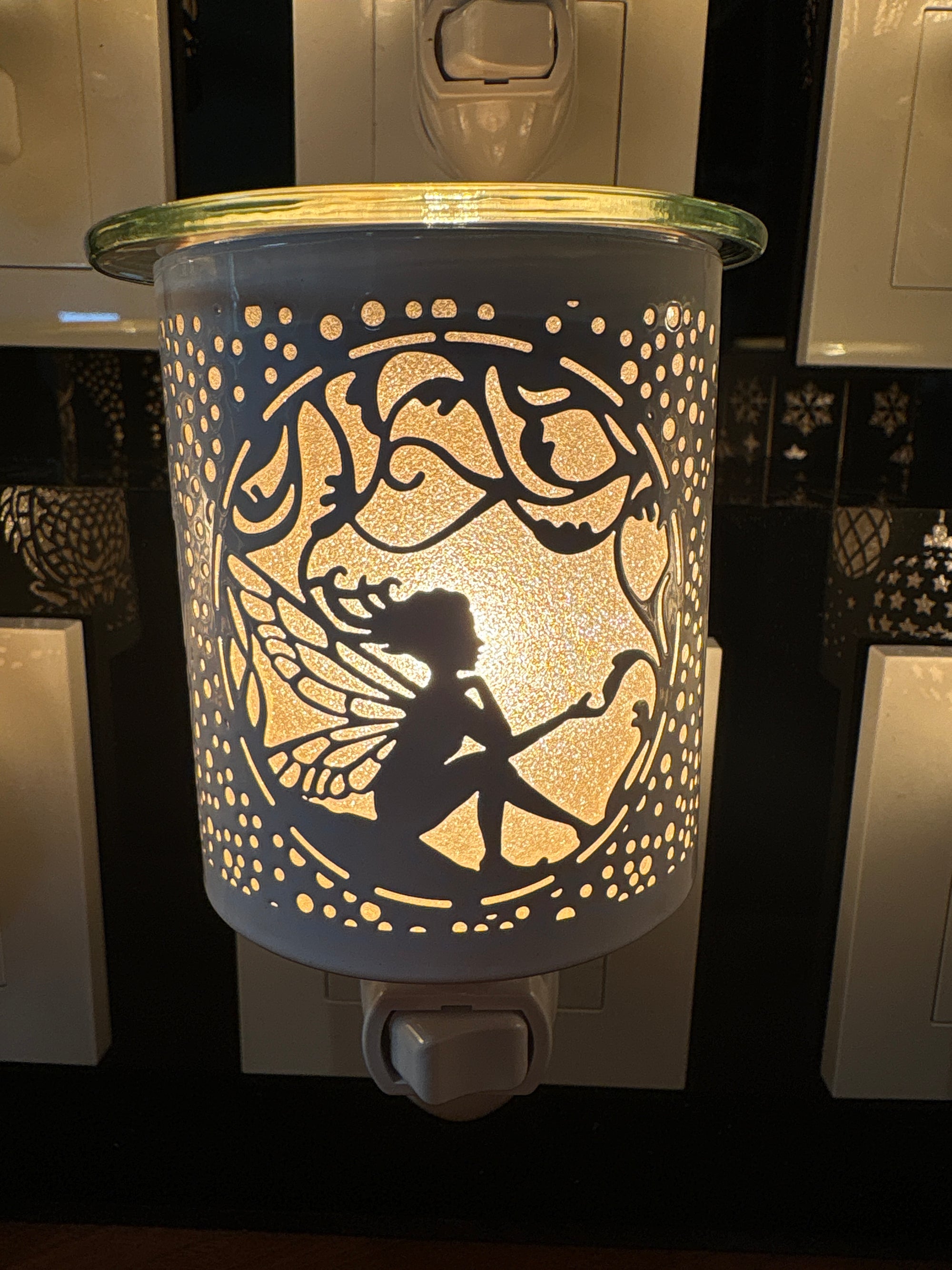 Night light glass warmer white fairy