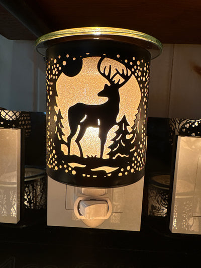 Night light glass warmer black deer
