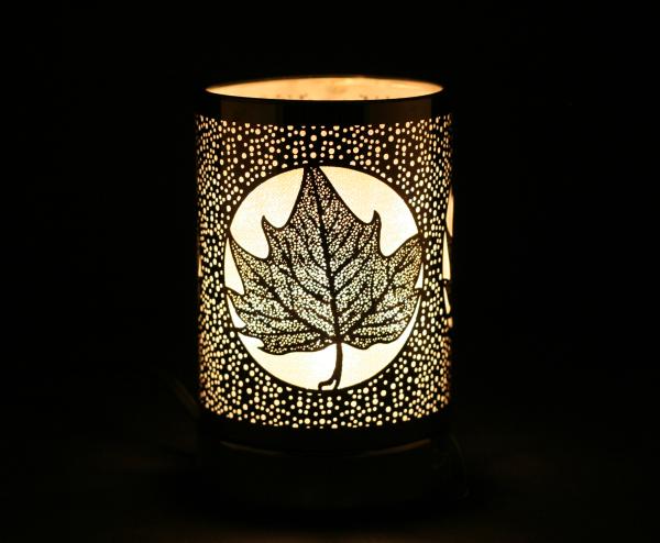 Silver maple leaf wax holder